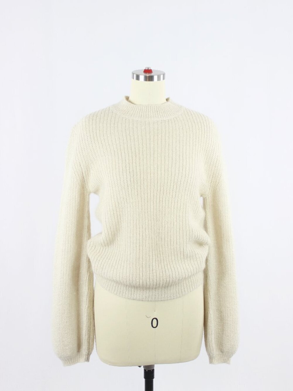 Aritzia LITTLE MOON Gardenia Ivory Mohair Wool Lantern Sleeve Sweater, Size XXS